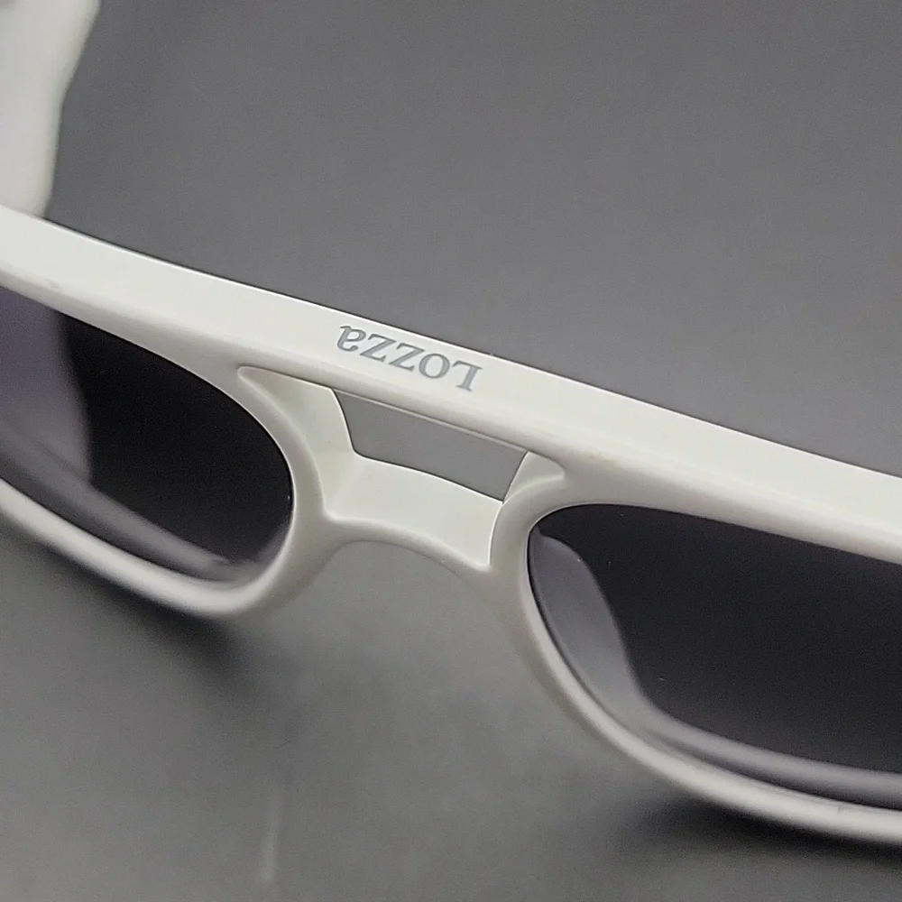Lozza Zilo Cortina Sunglasses – White Frame Made in Italy Vintage Style Designer